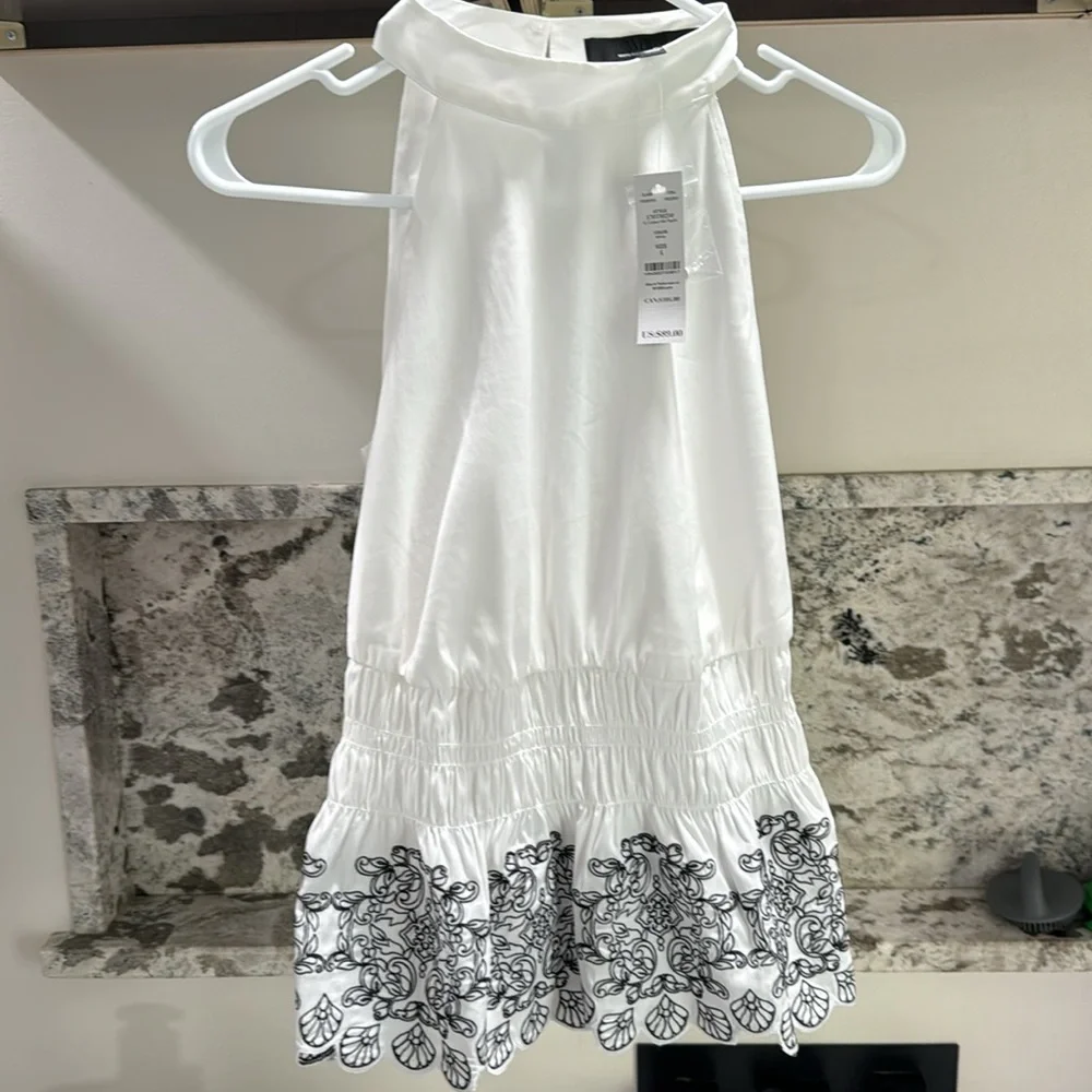 WHBM Poplin Cut Out Halter Top NWT - Picture 2 of 4